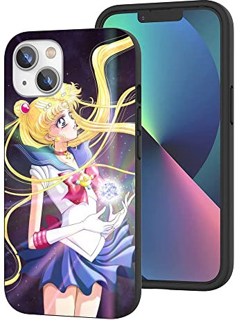 CHENQIAOHU Kompatibel mit iPhone 14 Hülle, Ganzkörperschutz Stoßfeste Schutzhülle Slim Thin Cover (Anime-Sailor-Moon-Magic-4)