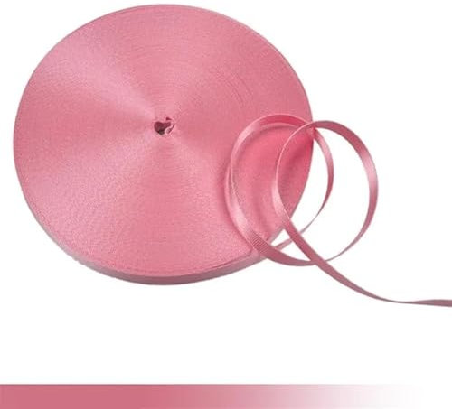 Schrägband 45 Meter 10 mm buntes Nylon-Gurtband, Schrägband for handgefertigte Arbeitskarten, Gurt, Kleidung, Nähzubehör (Color : Pink)