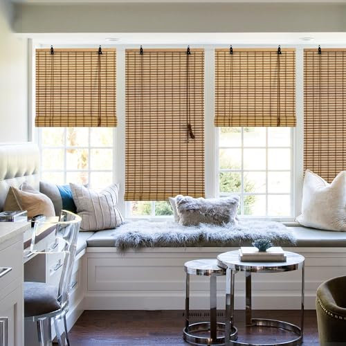 Cy.curtain bright Store Occultant,Store Bambou Intérieur,Protection Solaire Protection visuelle Store à enroulement à tirage latéral pour Fenêtres et Portes,90x180CM