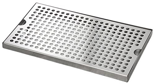 WYJRO Bier Abtropfschale aus Edelstahl, Tropfschale Zuhause Mit Abnehmbarem Deckel,Bierauffangschale für die Theke Ohne Abfluss für Bar Mini Kühlschrank Home,30CM