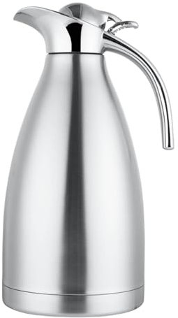 LOVIVER Jarra térmica de Acero Inoxidable para café, Tetera, retención de Calor y frío con Tapa, hervidor de vacío de Doble Pared para Agua, 1.5L