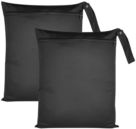 Svalor 2 Stück Nasstasche,50 cm x 60 cm Wetbag Schwimmsachen,Nassbeutel | Wasserdichte mit Reißverschluss,Wiederverwendbar Schmutzige Kleidung Organiser für Badeanzüge, Strandtuch, Sportkleidung