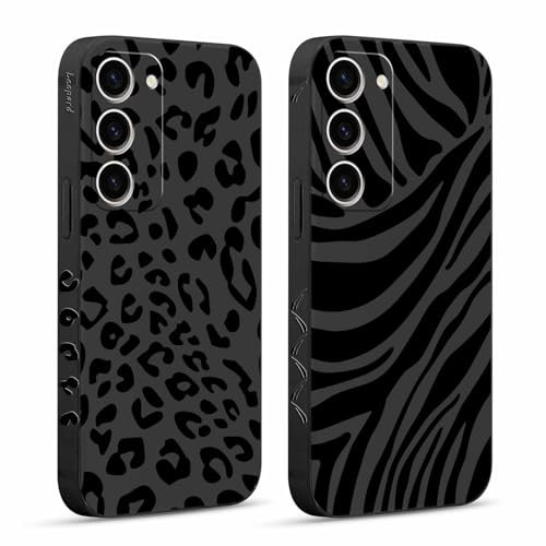 Pnakqil 2 Stück Handyhülle für Samsung Galaxy S23 5G 6,1 Hülle, Wildes Zebra Leopard Bemaltes Muster Case Silikon Weiche für Mädchen Modische TPU Dünn Stoßfeste Kameratasche Tasche Schutzhülle