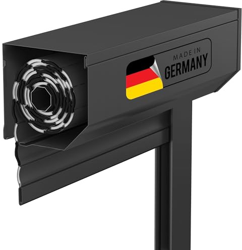 Rollwin Vorbaurollladen Elektrisch - Anthrazit ähnl. RAL 7016 KOMPLETTES SYSTEM - 170mm Aluminium Rolladenkasten Eckig mit Rollladenmotor und Rolladenführungschienen zum Nachrüsten DEUTSCHE Produktion