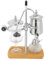 Charocean Luxury Siphon Balance - Juego de cafetera de sifón, cafetera retro, cafetera al vacío, cafetera y tetera, base de madera natural y pomo (plata)