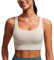CRZ YOGA Damen Butterluxe Sport BH U Back Ohne Buegel Große Brüste Fitness Yoga BH Top Mojave-Braun M