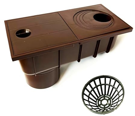 4INSTALATOR 4 Stück Regenrohrablauf DN110 Regensinkkasten Regenwasserablauf von 50mm bis 110mm mit Sieb Braun Dachrinnenablauf Regenwasserfilter Universell für Verschiedene Rohrgrößen