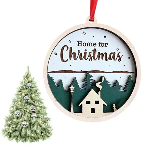 Letrero de puerta de Feliz Navidad, adornos de Navidad resistentes con imagen de buzón rojo de vacaciones, letrero creativo de madera para decoración festiva para el hogar y las oficinas