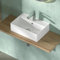 CASAMO Lavabo petit lavabo en céramique – Lavabo à poser – Lavabo suspendu carré – Lavabo d'invités – Blanc 45 x 31 x 13 cm