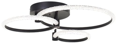 Brilliant LED Deckenlampe im modernen Design schwarz matt/transparente Deckenleuchte rund - dimmbar mit Fernbedienung und inklusive CCT (30007000 Kelvin) & 4700 Lumen - moderne Wohnzimmerlampe