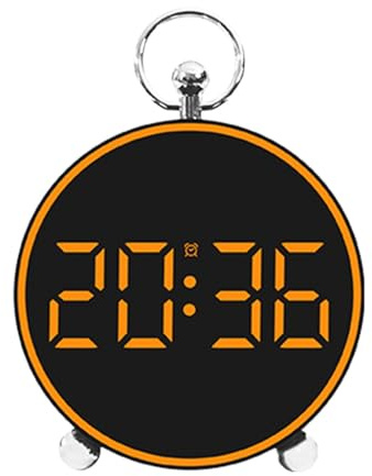 Sharplace Digitaler Wecker mit Umgebungslicht, Tischuhr, Tisch-Wandbehang, Kalender, Temperaturanzeige für Schlafzimmer, Wohnzimmer, Orange