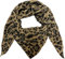 Leopard Dreieck Schal aus 100% Baumwolle Frühling Unisex Uni Fashion Stola Tuch Übergangszeit Italy Sommer Strickschal Strick Tuch Leo (Braun)