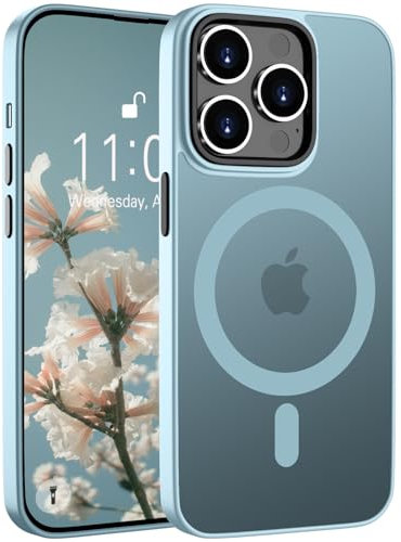 ORDA Magnetic Case for iPhone 15 Pro Case Compatible with MagSafe for iphone 15 Pro phone case Translucent Matte Back Slim Shockproof Phone Cover phone case for iphone 15 Pro 6.1-Inch light blue