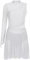 Freebily Damen Eiskunstlauf Kleid Glitzer Tanzkleid Trikot Asymmetrisch-Langarm Mit Mesh-Patchwork Rollkunstlauf Gymnastik Tanzkostüm Weiß S