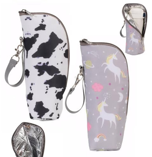 Neyeau 2 PCS Insulated Baby Bottle Bag,Bottle Warmer Bag,Portable Breastmilk Storage,Suitable for Shopping Bags to Keep Warm/Cool