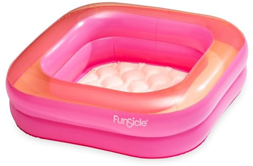 Planschbecken für Kinder Aufblasbarer Babypool Kinderpool 86x86x25cm Tragbare Badewanne Schwimmbecken Badespielzeug (Rosa)