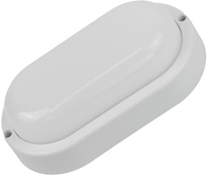 LUXULA LED Kellerlampe Ovalleuchte Weiß, 12W 1080lm, IP54 | CCT 3000K 4000K 6500K einstellbar, IP54 Wandlampe für Bad, Flur, Keller, Garage, Terrasse und Balkon, Kunststoff