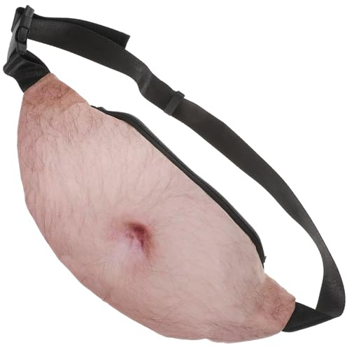 HOODANCOS Lustige Bauchtasche aus Pu mit Glatter Naht und Kreativem Design für Herren Bequeme Bauchtasche in Form Eines Bierbauchs für Jogging und Alltag