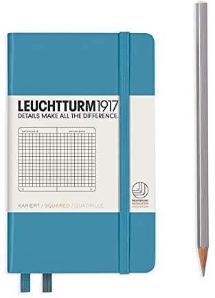 Leuchtturm1917 Pocket Notebook (A6) Squared, Nordic Blue, Kariert