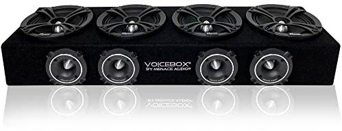 Menace Audio Caja de Audio para Coche de Rango Medio 4 x 6.5 2000 vatios VOICEBOX® by ® (MA-VB6525-4S) Plata