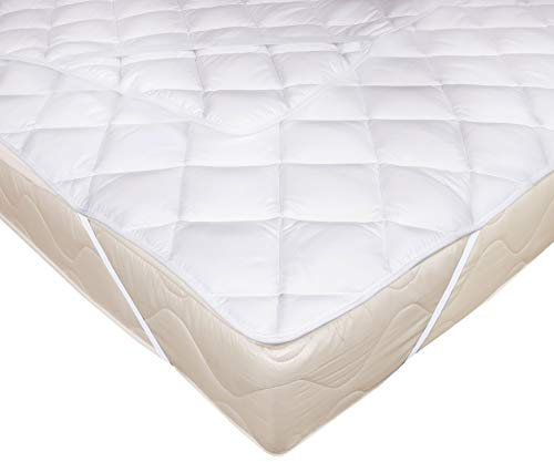 Zollner Topper Matratzenschoner 100x200 cm (weitere verfügbar), Gummizug, Weiß