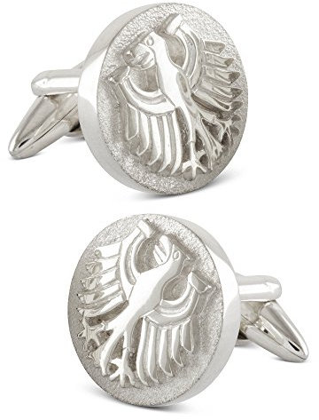 ZAUNICK Runde Manschettenknöpfe Adler Silber 925 handgefertigt