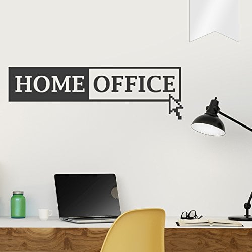WANDKINGS Wandtattoo - Home Office mit Mauszeiger - 90 x 27 cm - Milchglasfolie - Wähle aus 5 Größen & 35 Farben