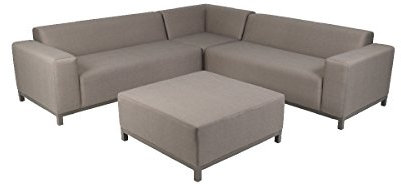 greemotion Lounge Set Aluminium DALLAS für Outdoor & Indoor - Alu Loungemöbel Garnitur 3 teilig für Garten & Terrasse - Loungeset in Anthrazit Grau mit Eckbank