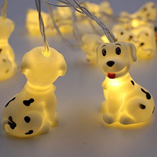 Fantasee 1.5M 10 LED Puppy Dog String Lights Battery Operated LED Fairy Fantastic Lights for Bedroom Baby Room Child Room Birthday Party Decoration (Welpe)
