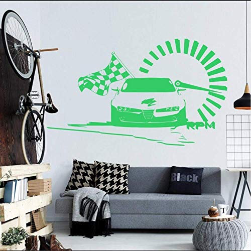 Rennwagen Mit Geprüfter Flagge S Nascar Speed Racing Art Vinyl Wandaufkleber Home Schlafzimmer Mode Stil Dekor Aufkleber 57 * 96. Cm