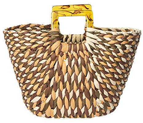 Becksöndergaard Tasche Damen Weavs Bag Braun (Black Forest) - 100% Papierstroh Handtasche - Größe 43 x 21 cm-2004412001-527