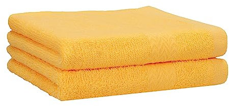Betz 2 Stück Duschtücher Duschtuch Set Größe 70x140 cm Duschhandtuch Badetuch Strandtuch Handtuch Premium 100% Baumwolle Farbe honiggelb