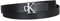 Calvin Klein Damen CK Jeans Monogramm Plaque Schnalle Casual Leder Skinny Gürtel für Jeans, Hosen und Kleider, Schwarzes Logo-Plakette, L