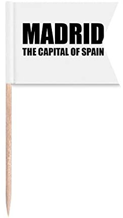 Madrid La capital de España Banderas de palillo de dientes Marcado para Fiesta Pastel Alimentos Queso