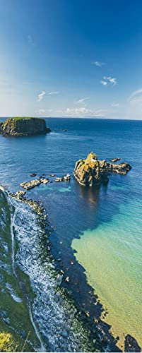 A.Monamour Türtapete Selbstklebend Türfolie Türposter 3D Meer Küsten Landschaft In Der Nähe Von County Antrim Ireland Vinyl Folie Türdeko Tapete Wandbild Türaufkleber Türtattoo 85 x 200 cm