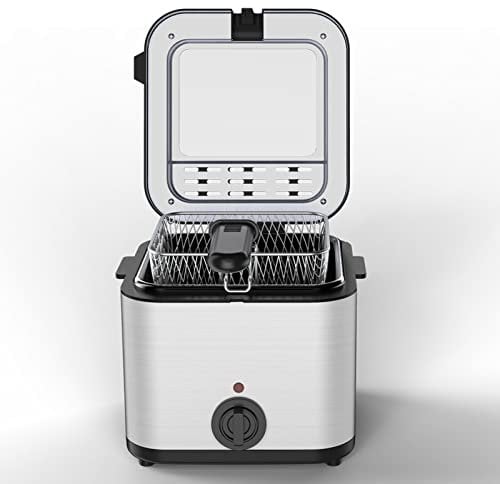 PanHuiWen Deep Fat Fryers 2.5l Fryers with Oil Deep Fat Chip Fryers Cheap Internal Mesh Basket with Safety Handle and Viewing Window Easy Clean