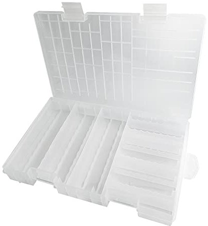 WYAN 1pcs Batteries Organiser Storage Case,Battery Storage Box,Clear Storage Container,Can hold 60pcs AA Battery + 40pcs AAA Batterys