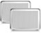 Herogo Lot de 2 plaques de cuisson en acier inoxydable (40x30x2.5 cm), grande plaque de cuisson professionnelle pour la cuisson, passe au four et au lave-vaisselle, argenté