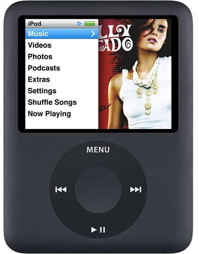 Original AppleiPod kompatibel für MP3 MP4 Player - Apple iPod Nano 8GB - 3rd Generation (Schwarz) (erneuert)