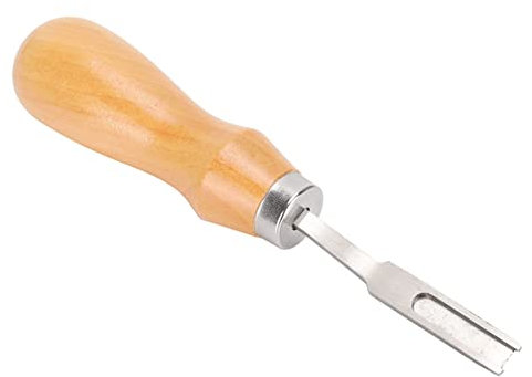 Natudeco Leather Beveling Knife French Wide Edger Skiving Cutter Leather Trimmer Paring Knife Wood Handle Edger Leather Cutting Tool for DIY Craft