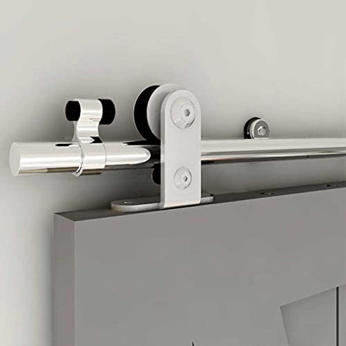 Herrajes Puertas Correderas Inox Doble 275cm Rieles Kit Puerta Corredera Negro para 2 Puerta Corredera Madera 68cm Ancho, Acero Inoxidable T Forma