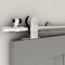 Binario per Porta Scorrevole Inox Doppia 275cm Kit Porta Scorrevole Nera per 2 Porte Scorrevoli Interno Esterno Muro 68cm Larga, Acciaio Inossidabile T Forma