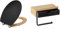 Wirquin 20722853 Abattant WC Diplomat fermeture ralentie, noir & WENKO Porte papier toilette bois mural Bambusa, dérouleur papier toilette avec support smartphone et tiroir de rangement