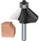 ROOCBIT 45 Degree Chamfer Bevel Edging Router Bit Chamfer Router Bit with 1/4 Inch Shank 3/4 Inch Cutting Edge Length Woodworking Milling Cutter