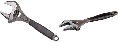 Bahco Adjustable Wrench 9035, Orange, 12 inches & 9033 Extra Wide Jaw Adjustable Wrench, 270mm Length