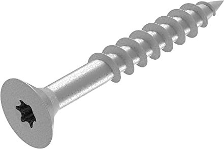 SECCARO Spanplattenschraube 5 x 35 mm, Edelstahl V2A VA A2, Holzschraube mit Teilgewinde, TX/Innensechsrund 200 Stück