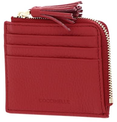 Coccinelle Tassel Credit Card Holder Cranberry