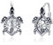 Schildkröte Ohrringe Sterling Silber Blumenmuster Schildkröte Ohrringe für Frauen Mädchen Leverback Ohrringe Schildkröte Eardrop Meeresschildkröte Ohrringe (Floral Turtle)