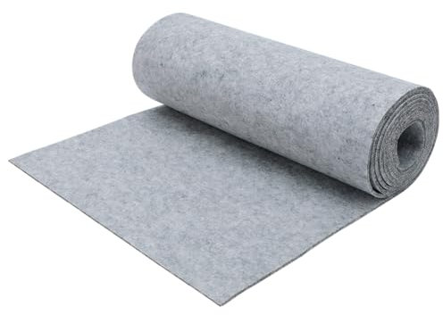 Umllpet Filzrolle Filzstoff,Filz Meterware 30cmx250cmx3mm,Dekofilz für DIY Handwerken,Filzunterlage Aufbewahrungstasche,Patchwork Nähen filzstoff basteln tischläufer Dekorationfilz(Hellgrau)