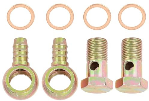 Unifizz Lot de 2 raccords cannelés en métal pour tuyau banjo de voiture 18 mm